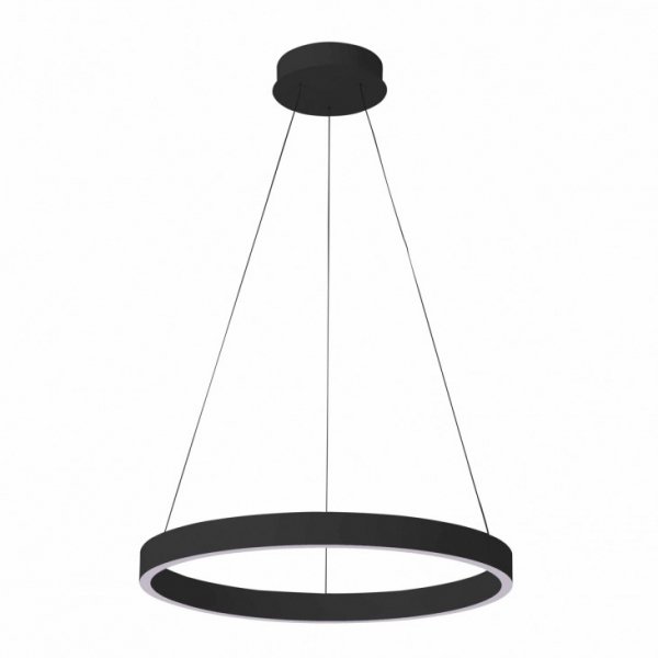 Czarna Nowoczesna Okrągła Lampa Wisząca LED BRASCO DOWN PND-56215-080RPC-BK-3KS4K-TRDIMM ITALUX