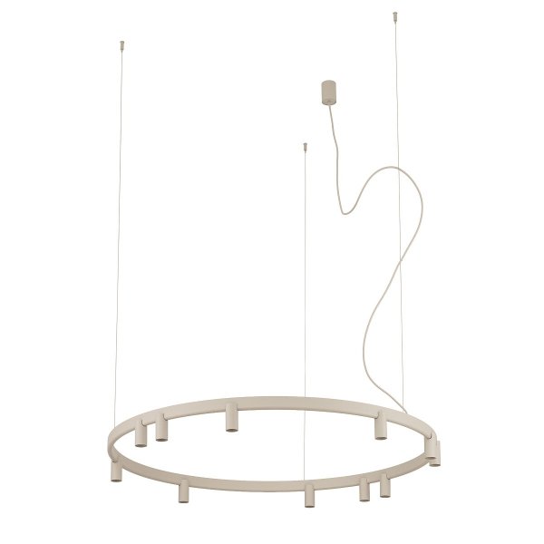 Geometryczna Lampa wisząca FOURTY ROUND LED XI Nowodvorski 12287 Nowoczesny żyrandol minimalistyczny Beżowy