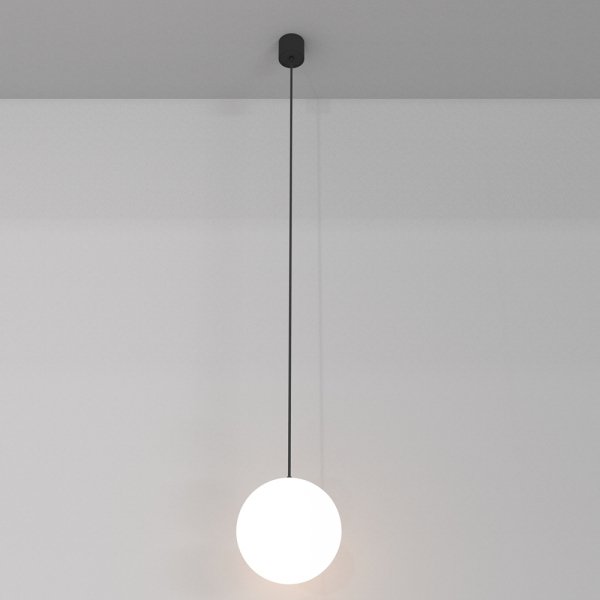 Minimalistyczna elegancka lampa wisząca LED kula czarno-biała regulacja wysokości LUNA MAYTONI P039PL-5W3K-20-B