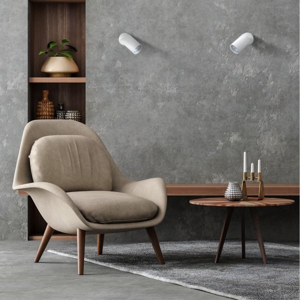 Oprawa ścienno sufitowa biała tuba reflektor spot kinkiet SNOW LP-731/1W WH Light Prestige