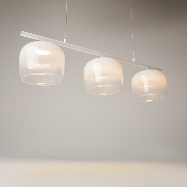 Lampa wisząca LED biała potrójna szklane klosze dekoracyjna do salonu kuchni sypialni Spirito MOD286PL-L12W3K Maytoni