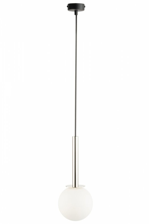 Nowoczesna szklana biała kula srebrna lampa wisząca Daisy I Sigma 40763