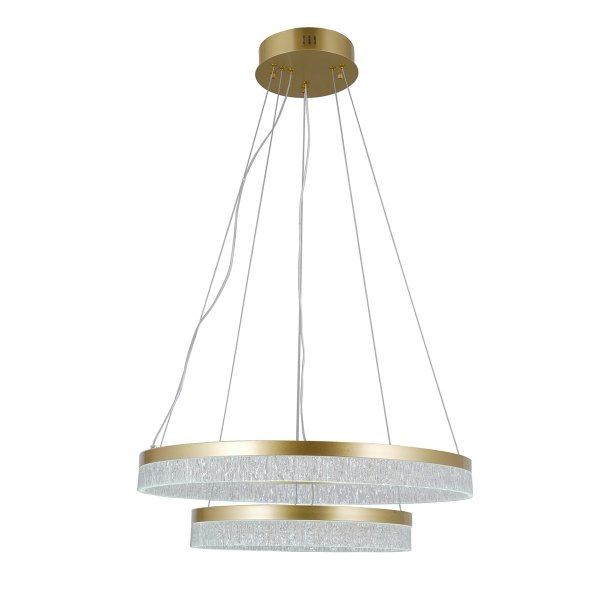 Nowoczesna złota lampa wisząca 2 ringi okręgi Pantal PND-34533-2L-GD Italux