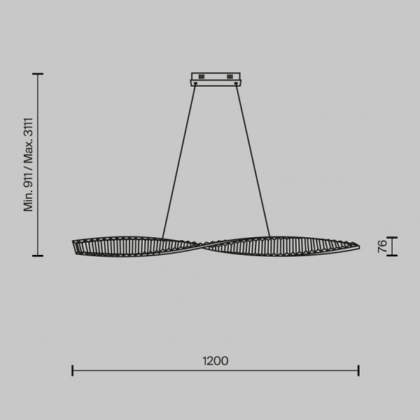 Lampa Wisząca Szklana Złota Glamour KRONE P097PL-L36BS3K MAYTONI