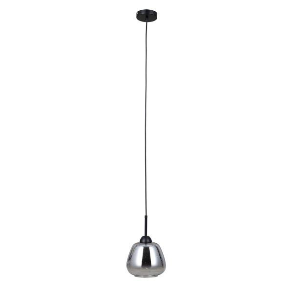 Lampa wisząca szklana czarny mat dymiony Felis PND-40824-1-BK