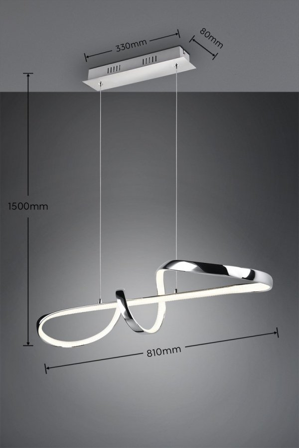 Nowoczesna Dekoracyjna Lampa Wisząca LED W Kolorze Chrom PADUA R37281106 RL