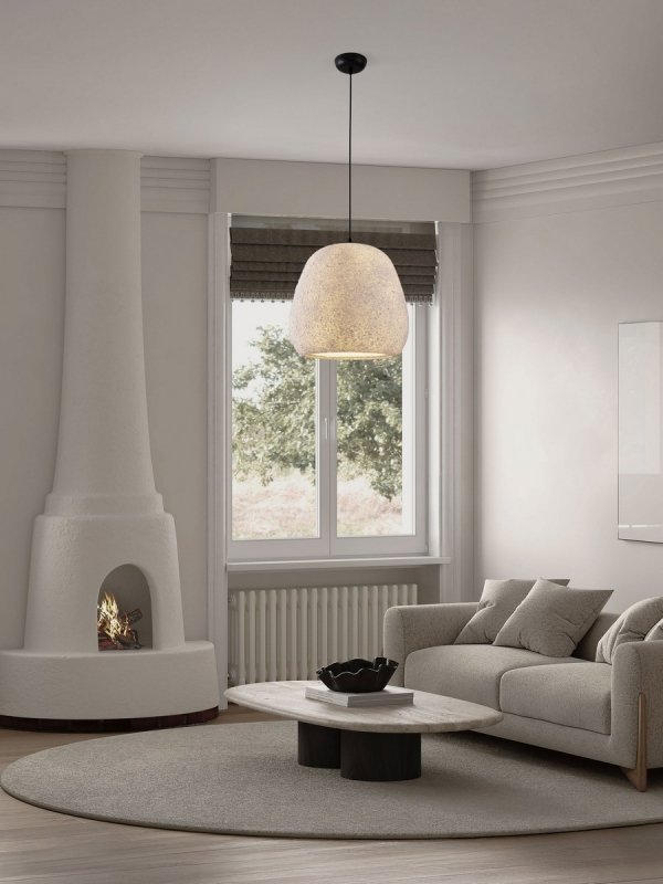 Lampa wisząca biała owalna 45cm designerska nowoczesna do salonu jadalni nad stół Luces Exclusivas