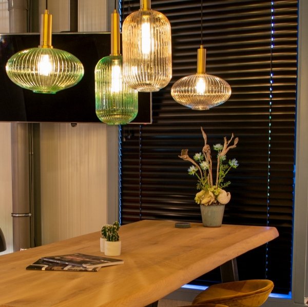 Nowoczesna designerska lampa wisząca szklany bursztynowy klosz MALOTO 45386/20/62 Lucide