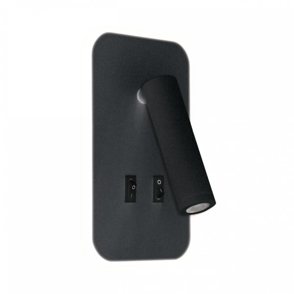 Kinkiet hotelowy do sypialni do czytania czarny z dekoracyjnym podświetleniem OTELLO LED D 6W+3W BLACK 04031