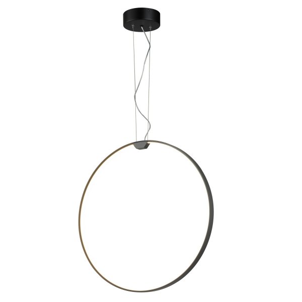 Czarna lampa wisząca 60cm okrąg LED nowoczesna uniwersalna minimalistyczna aluminiowa ACIRCULO ST-10453P-D600A black Step Into Design