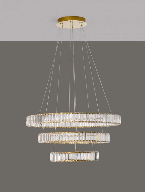 Kryształowa Lampa Wisząca Glamour RING AURELIA LUCES EXCLUSIVAS 9333069 Nowoczesny Żyrandol Kryształowy