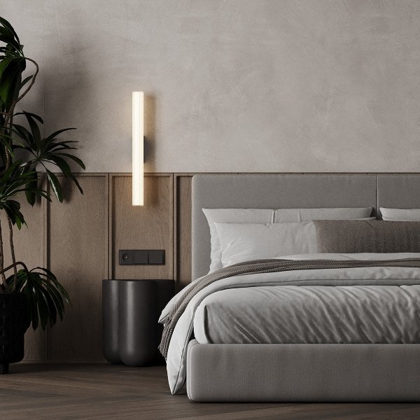 Stylowy nowoczesny designerski kinkiet LED do łazienki w kolorze chrom szklany ryflowany klosz LINEA LP-0510/1W-45 CH CCT Light Prestige IP44