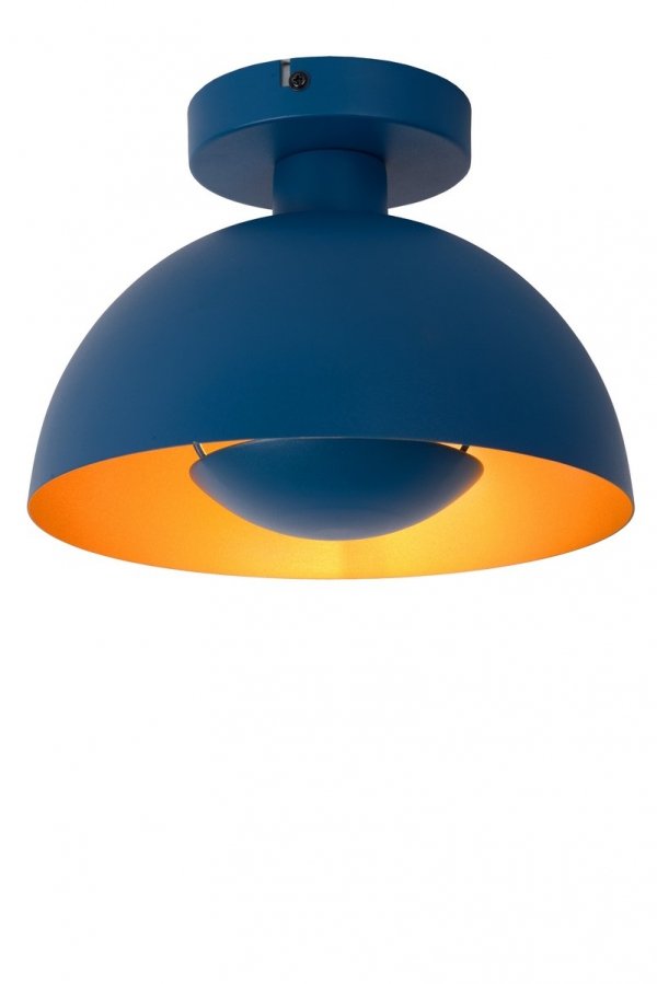 Niebieska dekoracyjna lampa sufitowa plafon metalowy klosz SIEMON 45196/01/35 LUCIDE