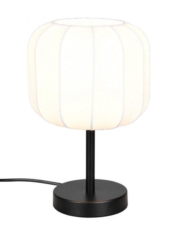 Lampka stołowa nocna biała tkaninowy abażur owalna boho rustykalna skandynawska minimalistyczna klasyczna MADELINE R51971001 Rl 