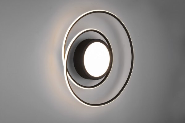 Czarny plafon ring led 56W 2700 - 6000 K Yava Trio 672310232 możliwość ściemniania  pilot w zestawie