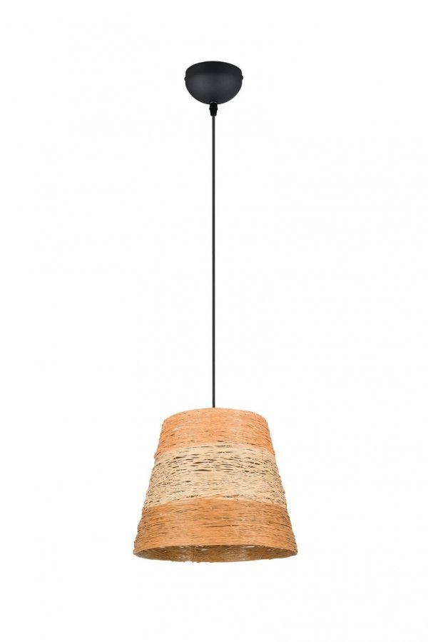 Lampa wisząca pleciona z przędzy brązowa owalna boho rystykalna industrialna minimalistyczna nad stół do salonu sypialni JOELINE R31731926 Rl