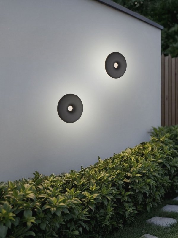 Lampa ścienna kinkiet LED IP54 czarny okrągły dekoracyjny minimalistyczny nowoczesny Luces Exclusivas