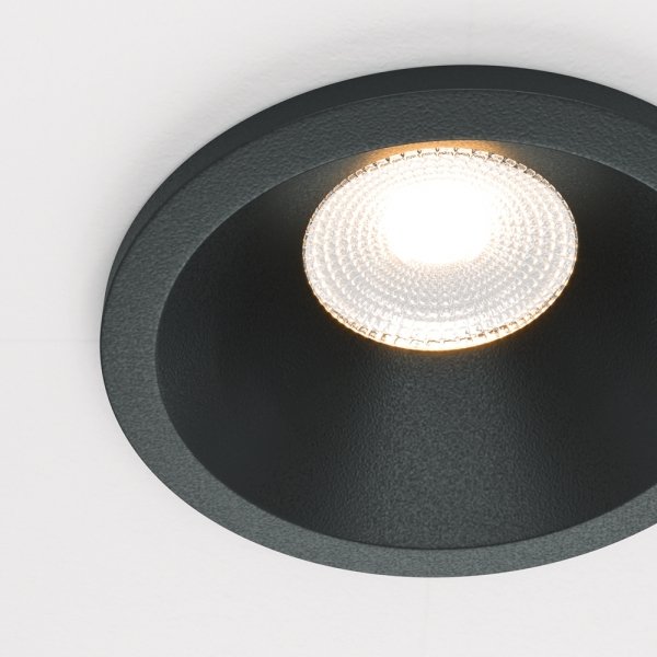 Lampa wbudowana wpuszczana w sufit LED aluminiowa czarna okrągła Zoom MAYTONI DL034-01-06W3K-B