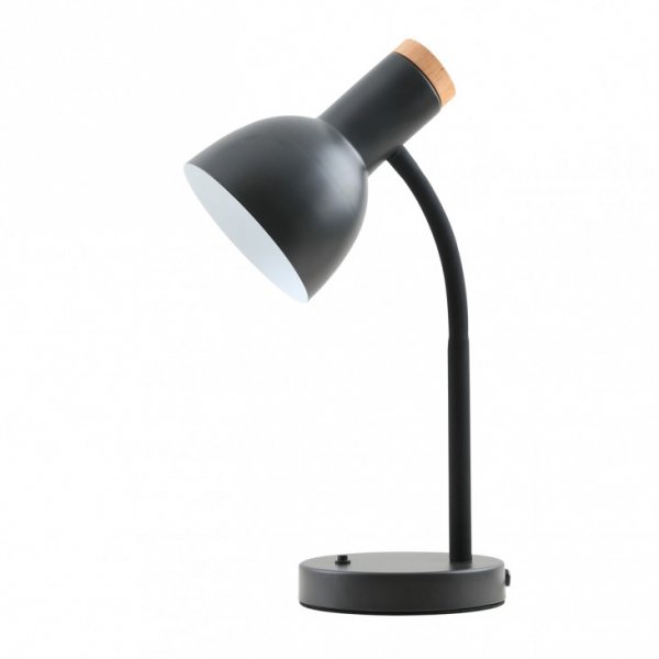 Klasyczna Lampka Biurkowa Klasyczna Czarna Drewniane Elementy SENZA TB-37263A-BK ITALUX