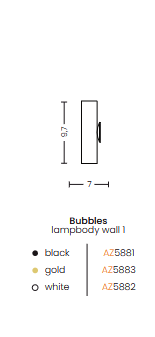 Złoty  molekularny kinkiet ścienny szklana biała kula 12cm BUBBLES WALL AZ5883 + AZ6732 Azzardo