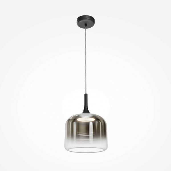 Nowoczesna lampa wisząca czarny szklany klosz Spirito Maytoni MOD286PL-L18B3K
