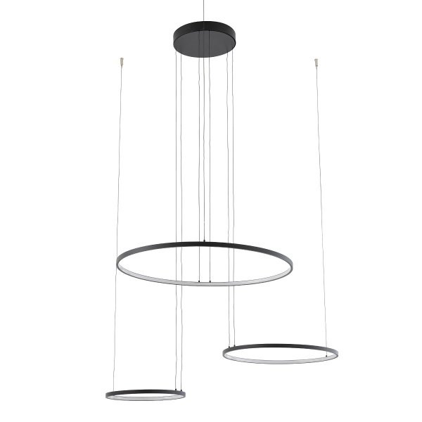 Nowoczesna czarna lampa wisząca LED potrójny okrąg CIRCOLO 11648 Nowodvorski Lighting