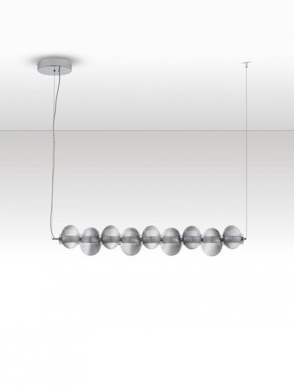Minimalistyczna lampa wisząca LED szklany klosz kule szara uniwersalna nowoczesna możliwość ściemniania TANVERA LE45209 Luces Exclusivas