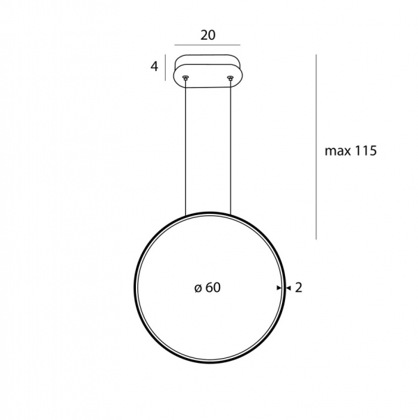 Lampa wisząca Visual Ver LED 22W Biała 60cm IP44 Maxlight P0651