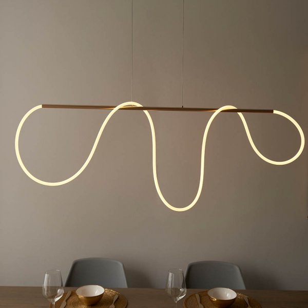 Nowoczesna Lampa Wisząca Designerska Tuba LED Mosiądz ATTALEA 97629 ENDON