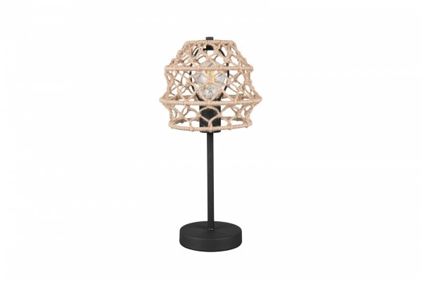 Lampka stołowa nocna pleciona kolor naturalny owalna boho rustykalna industrialna minimalistyczna HIVE R51681036 Rl 