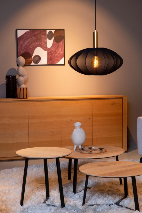 Lampa Wisząca Nowoczesna Czarny Klosz Materiałowy CORINA 03447/52/30 LUCIDE