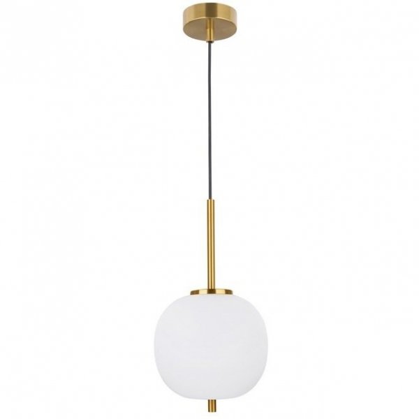 Nowoczesna ZŁOTA Lampa Wisząca Biała Kula PILAR LE41757 LUCES EXCLUSIVAS