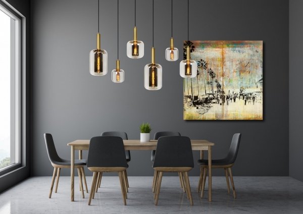 Nowoczesna Lampa Wisząca Czarna Szklane Klosze JOANET 45494/06/65 LUCIDE
