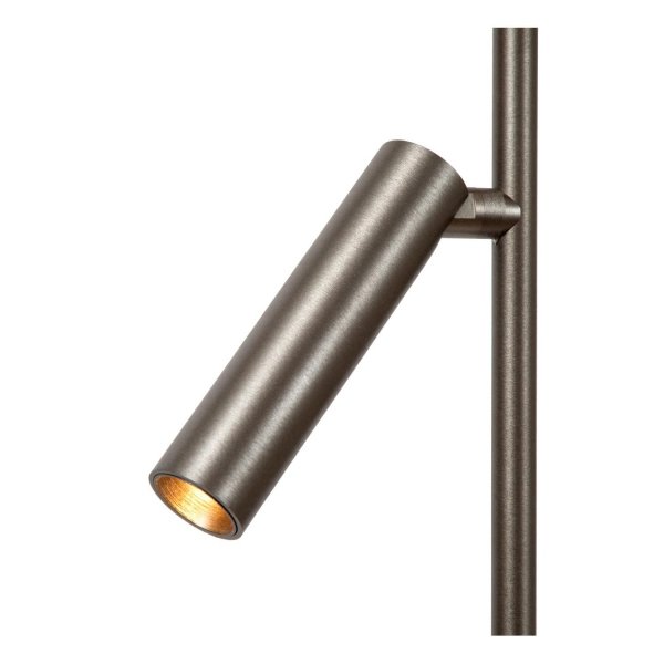 Lampa podłogowa LED nowoczesna minimalistyczna uniwersalna tuba okrąg podłużna srebrna aluminiowa ściemnialna APPLAUSE 23700/20/15 LUCIDE