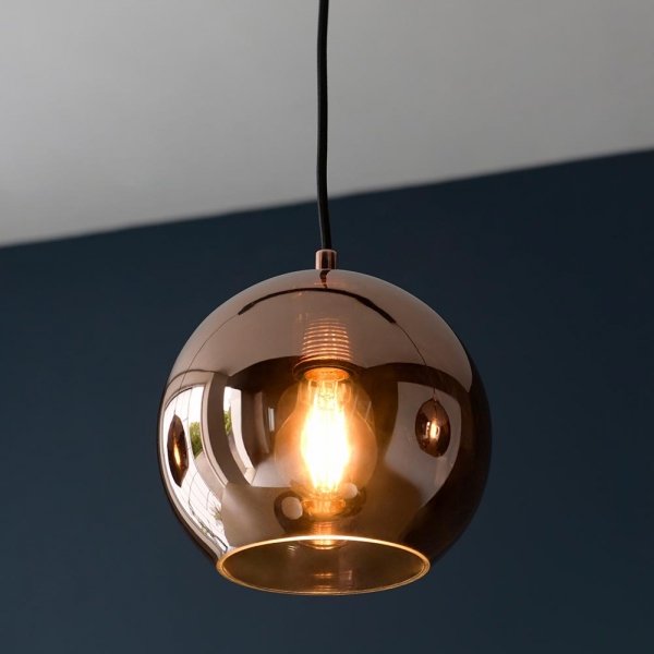 Lampa Wisząca Nowoczesna Miedziane Szklany Klosze Kule BOLI 102929 ENDON
