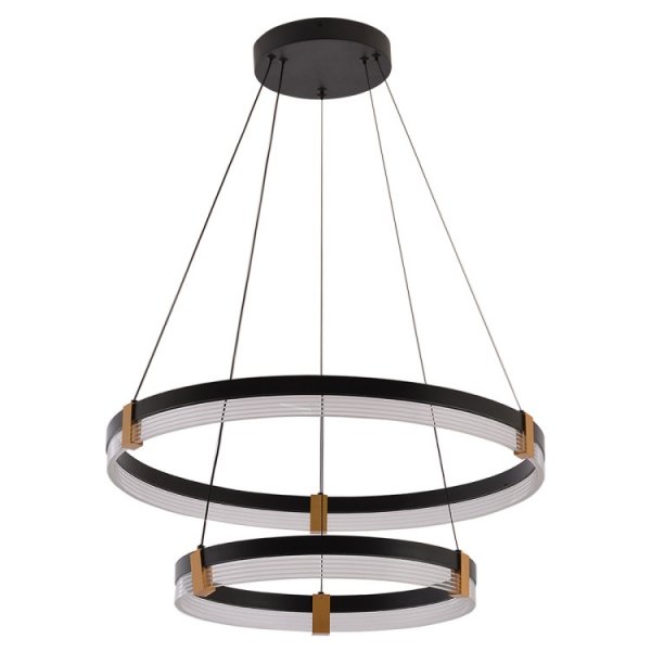 Nowoczesna Czarna Lampa Wisząca LED Okrąg PLUM 2 LED CCT LP-0407/2P BK LIGHT PRESTIGE