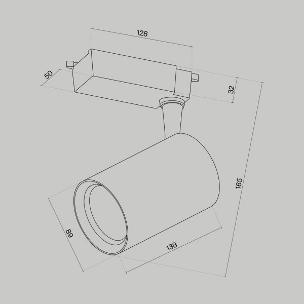 Lampa szynowa reflektor szynoprzewody jednofazowe LED nowoczesny aluminium biała regulowana tuba VUORO MAYTONI TR003-1-15W3K-S-W