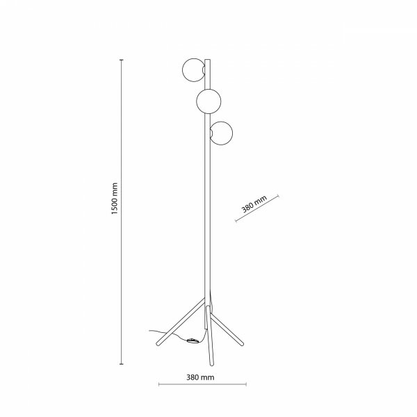 Lampa podłogowa stojąca drewniana szklane klosze minimalistyczna nowoczesna dekoracyjna ESTERA 16151 TK-LIGHTING