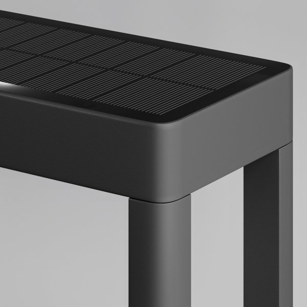 Nowoczesne oświetlenie zewnętrzne lampy stojące słupek LED grafit aluminium czujniki ruchu i oświetlenia bateria słoneczna Pir MAYTONI OSL456FL-L2GF3K