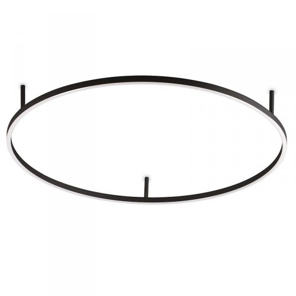 NOWOCZESNY CZARNY PLAFON OKRĄG RING 4000K LED IDEAL LUX ORACLE SLIM PL D90 341989