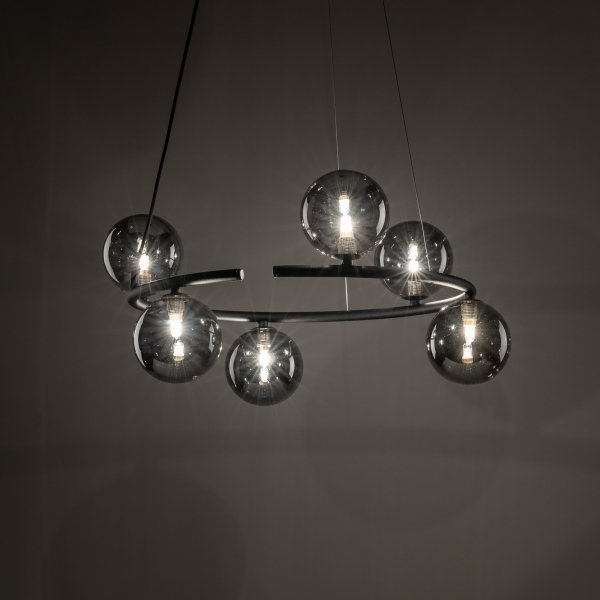 Designerska molekularna lampa wisząca w kolorze czarnym szklane grafitowe klosze kule ANABELLE 6843 TK-Lighting