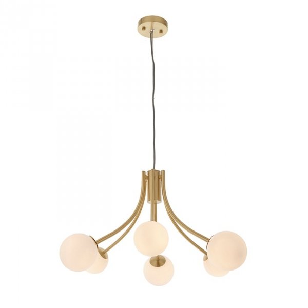 Nowoczesna Lampa Wisząca Mosiądz Kremowe Klosze Kule BLOOM 92217 ENDON