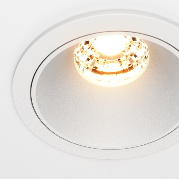 Lampa wpuszczana w sufit minimalistyczna aluminium biały okrągła Alfa LED MAYTONI DL043-01-10W2.7K-RD-W-DE