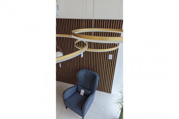 Lampa Wisząca Złote Okręgi HALO 100+80+60 GO + REMOTE AZ4976 AZZARDO