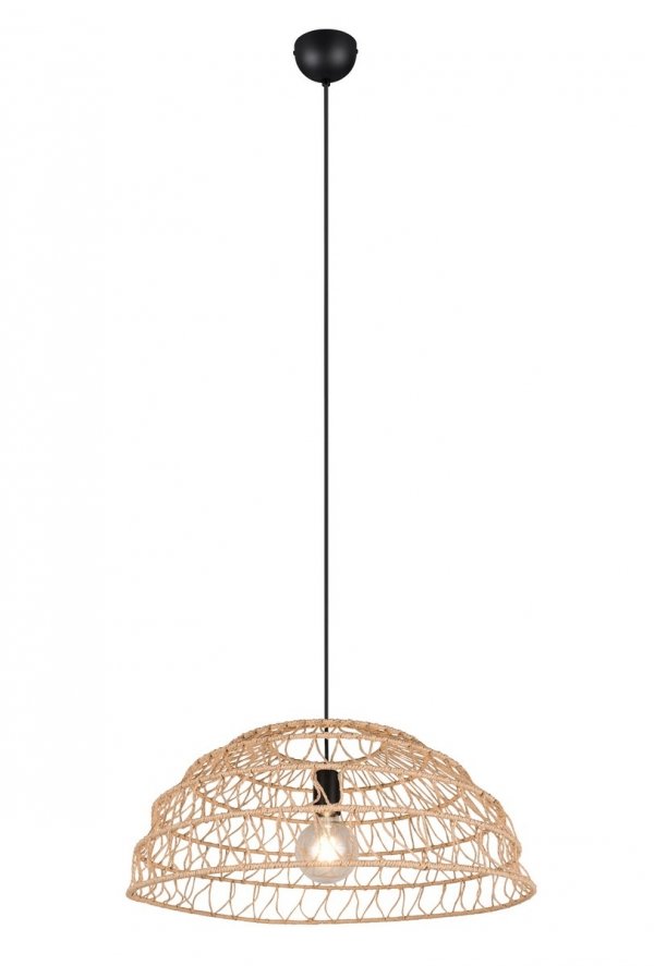 Lampa wisząca z przędzy papierowej brązowa owalna boho rystykalna industrialna minimalistyczna nad stół do salonu sypialni PAULETTE R36141026 Rl