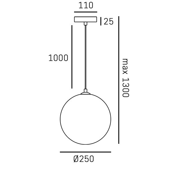 Nowoczesna lampa wisząca szklana kula czarna HALE P01500BK Cosmo Light lampa salonowa nad wyspę 
