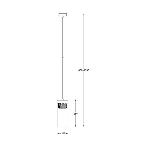 P0389-01D-P7AC GEM LAMPA WISZĄCA CZARNY MAT/MATT BLACK