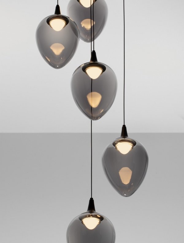 Nowoczesna lampa wisząca LED owalny czarny szklany klosz uniwersalna klasyczna minimalistyczna możliwość ściemniania VAZENDO LE45117 Luces Exclusivas