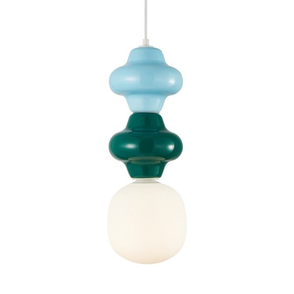 Ceramiczna designerska niebieska zielona lampa wisząca LATERA Italux PND-94331A-1S-MLTI