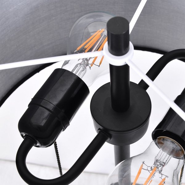 Klasyczna Lampa Stojąca Czarna Drewniane Elementy FOGO LP-0304/2F BK LIGHT PRESTIGE